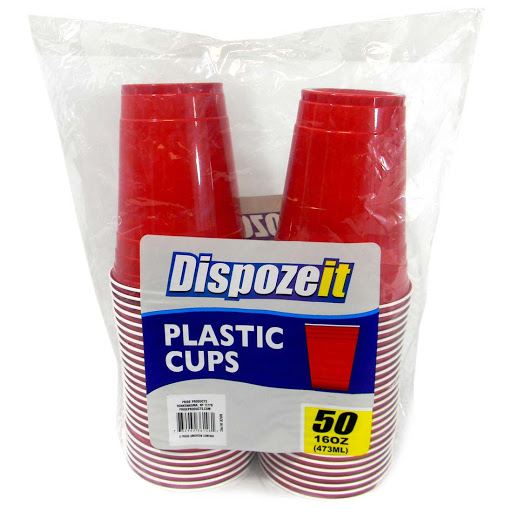 Disp Plastic Cup Red 16 oz 50 ct